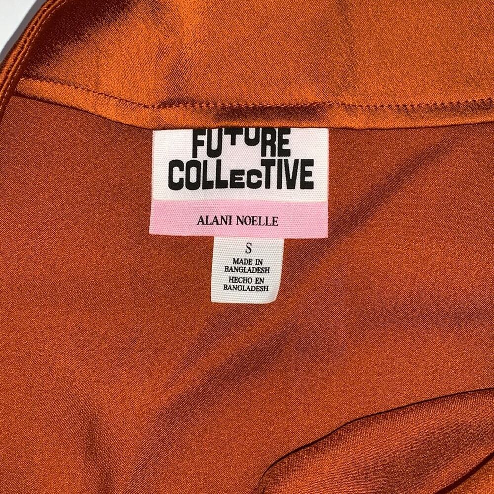 Tie-Front Flowy Midi Skirt - Future Collective - Satin Like size Small New - Picture 6 of 7
